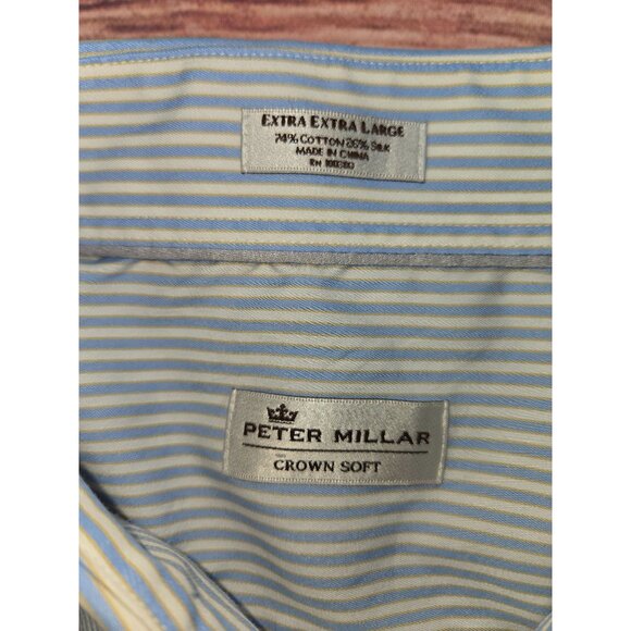 Peter Millar Crown Soft Striped Button Down Dress Shirt XXL - Picture 5 of 6